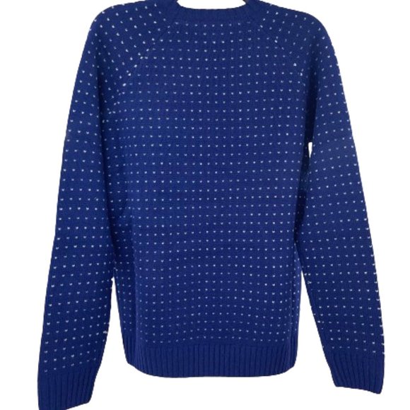 Men's Hunter Birdseye Crewneck Sweater Blue Ribbon - Picture 2 of 2